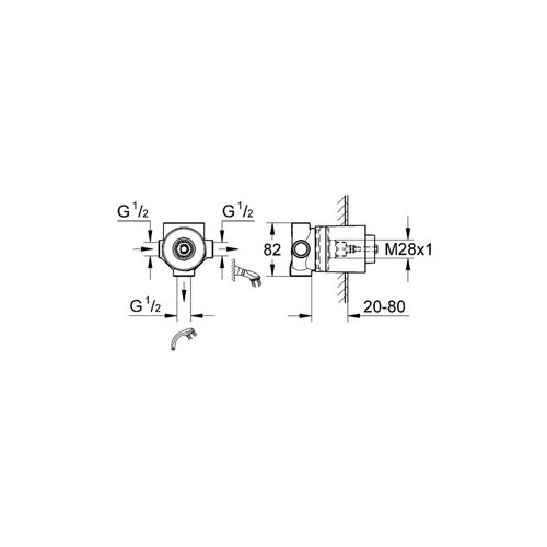 Grohe 3 Yollu Yön Değiştirici İç Gövdesi - 29706000 - Thumbnail
