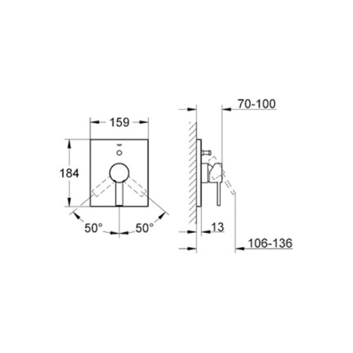 Grohe Allure Ankastre Banyo Duş Bataryası Krom - 19315000 - Thumbnail