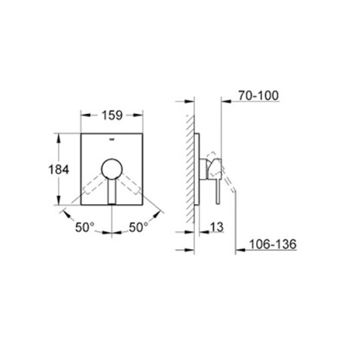 Grohe Allure Ankastre Duş Bataryası Krom - 19317000 - Thumbnail