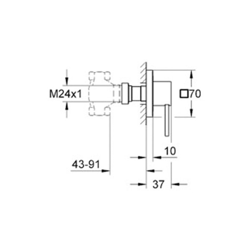 Grohe Allure Ankastre Stop Valf - 19384000 - Thumbnail