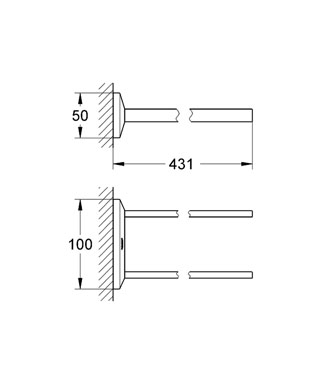 Grohe Allure Brilliant İkili Havluluk - 40496000 - Thumbnail