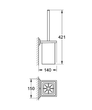 Grohe Allure Brilliant Tuvalet Fırçalığı - 40500000 - Thumbnail
