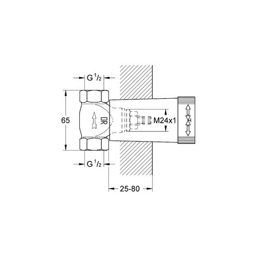 Grohe Gizli Taharet Ankastre Stop Valf İç Gövde 1/2" - 29811000 - 4