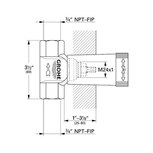 Grohe Ankastre Stop Valf İçin İç Gövde 3 4" - 29274000 - 2