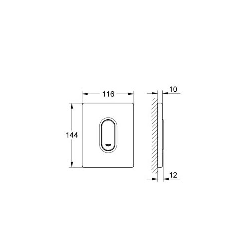 Grohe  Ankastre Pisuar Valf Paneli Manuel ABS Mat Krom - 38857P00 - 2