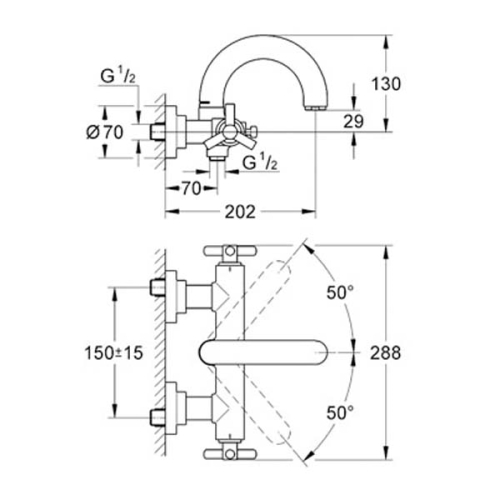 Grohe Atrio Ypsilon Banyo Bataryası Krom - 25010000 - Thumbnail