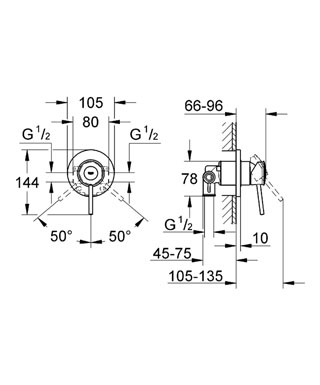 Grohe BauClassic Ankastre Duş Bataryası - 29048000 - 2