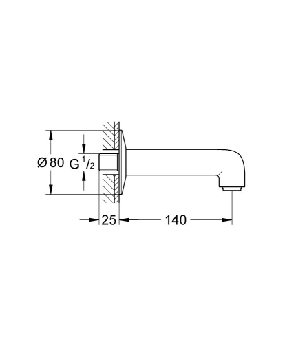 Grohe Bauclassic Çıkış Ucu - 13258000 - Thumbnail