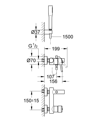Grohe Concetto Banyo Bataryası El Duş Setli - 32212001 - 2