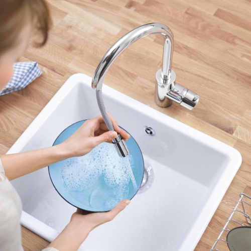 Grohe Eviye Bataryası Spiralli Tek Akış Concetto Krom - 32663003 - Thumbnail