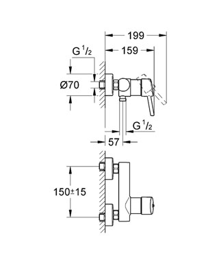 Grohe Concetto Tek Kumandalı Duş Bataryası - 32210001 - 2