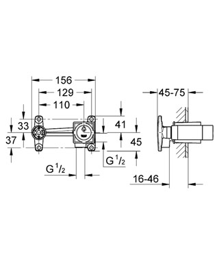 Grohe Duvardan Lavabo Bataryası İçin Ankastre İç Gövde - 23200000 - 4