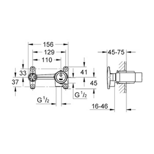 Grohe Duvardan Lavabo Bataryası İçin Ankastre İç Gövde - 32635000 - Thumbnail