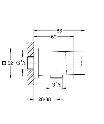 Grohe Euphoria Cube Askılı Duş Çıkış Dirseği 26370000 - 2