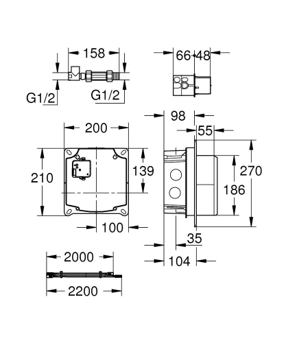 Grohe Duvardan Fotoselli Lavabo Bataryası İç Gövdesi - 36264001 - 2