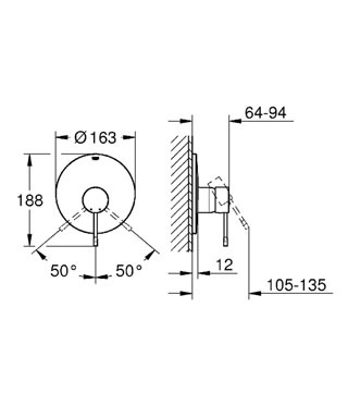 Grohe Essence New Ankastre Duş Bataryası - 19286001 - Thumbnail