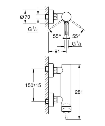Grohe Essence Tek Kumandalı Duş Bataryası - 33636001 - Thumbnail