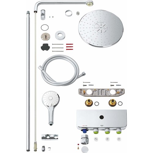 Grohe Euphoria SmartControl System 310 Duo Duvara Monte Termostatik Bataryalı Duş Sistemi - 26507000 - 2