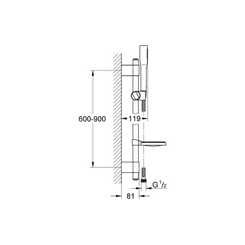 Grohe Euphoria Stick Cosmopolitan Sürgülü Duş Seti 1 Akışlı - 27368000 - Thumbnail