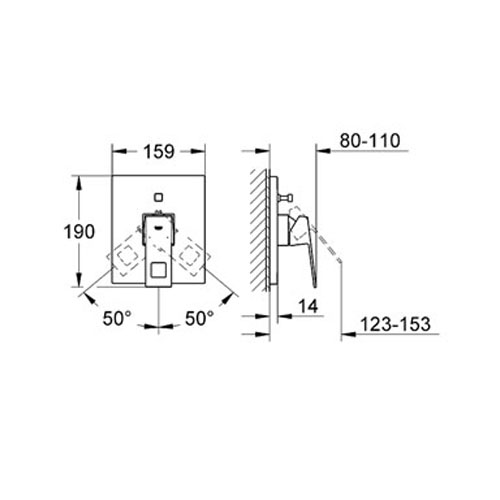 Grohe Eurocube Ankastre Banyo Duş Bataryası - 19896000 - Thumbnail