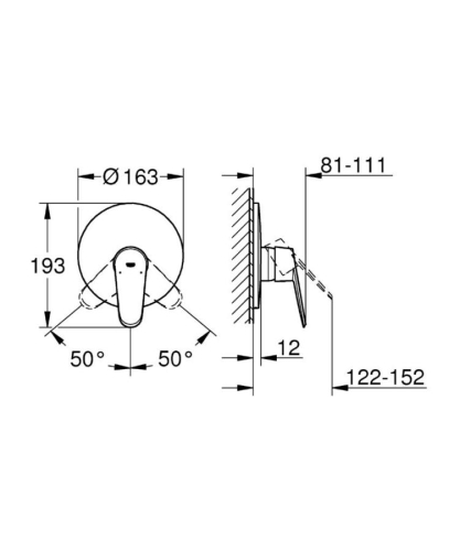 Grohe Eurodisc Cosmopolitan Ankastre Duş Bataryası - 19549002 - 4