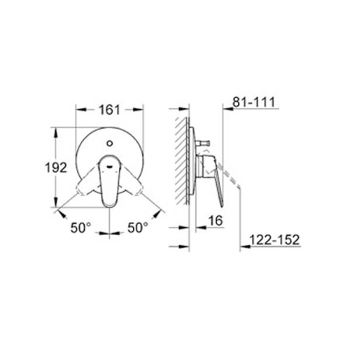 Grohe Eurodisc Cosmopolitan Ankastre Banyo Duş Bataryası - 19548002 - Thumbnail