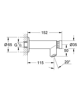 Grohe Euroeco Cosmopolitan T Zaman Ayarlı Tek Akımlı Duvardan Batarya - 36266000 - Thumbnail
