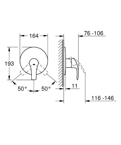 Grohe Eurosmart Tek Kumandalı Duş Bataryası - 19451002 - Thumbnail