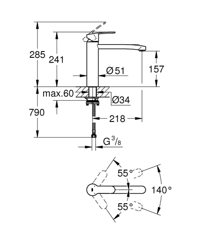 Grohe Eviye Bataryası Döner Borulu Eurostyle Krom - 31159002 - Thumbnail