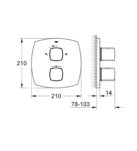 Grohe Ankastre Banyo Bataryası Termost. Grandera Krom - 19937000 - Thumbnail