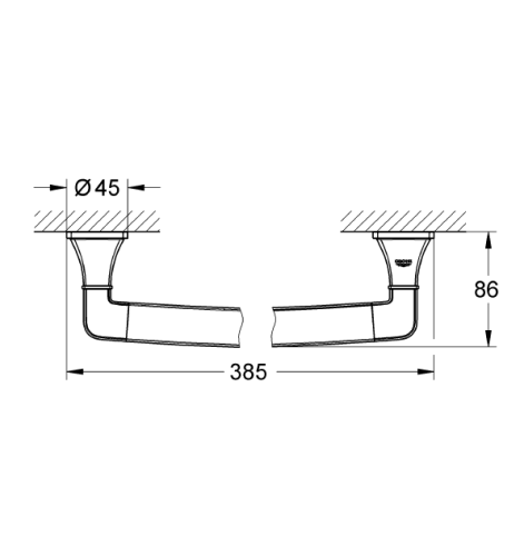 Grohe Banyo Tutamağı Barı 385 mm Grandera Krom - 40633000 - 2
