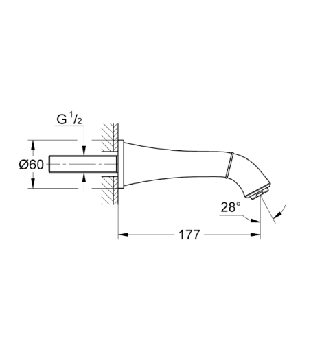 Grohe Banyo Çıkış Ucu Gagası Grandera Krom - 13341000 - 2