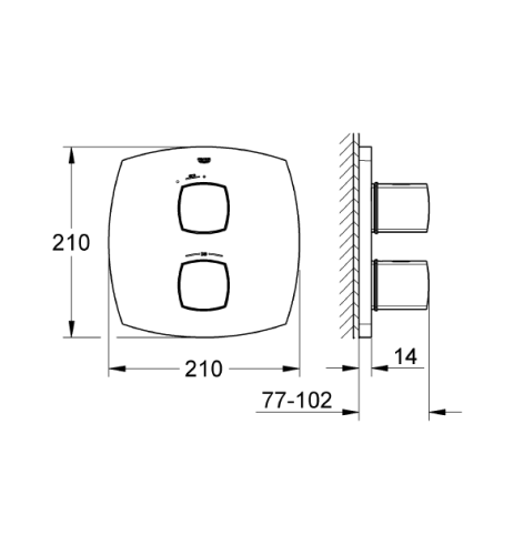 Grohe Ankastre Duş Bataryası Termostatik Grandera Krom - 19934000 - Thumbnail