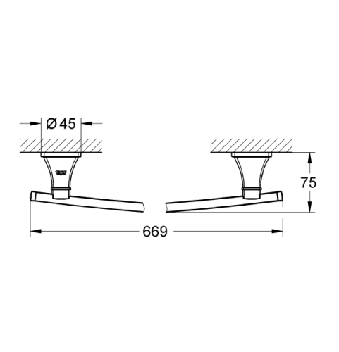 Grohe Uzun Havluluk 600 mm Grandera Krom - 40629000 - 2