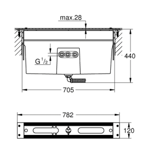 Grohe 4/5 Delikli Küvet Bataryası İçin Montaj Plakası - 29037002 - Thumbnail