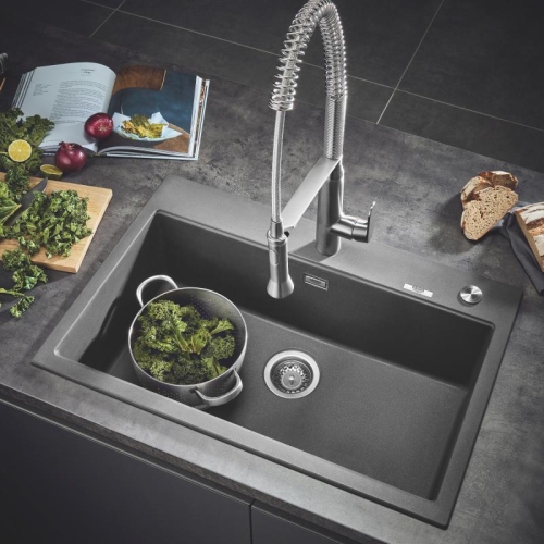 Grohe 700 Kuvars Kompozit Eviye 80 -C 78/51, Granit Gri Rengi - 31652AT0 - Thumbnail