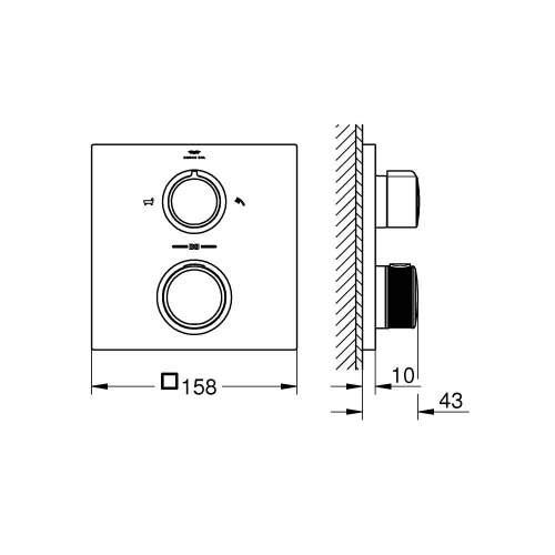 Grohe Allure 2 Yönlü El Duşu/Banyo Dolgusu İle Ankastre Kurulum İçin  Termostat 19446002 - 5