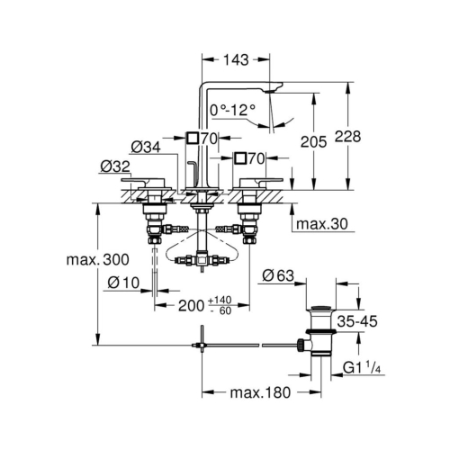 Grohe Allure 3 Delikli Lavabo Bataryası 1/2