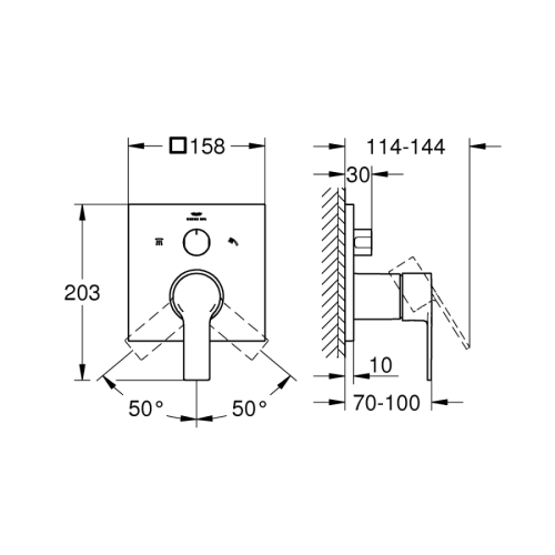 Grohe Allure Ankastre Banyo Duş Bataryası 3 Çıkışlı Divertörlü Krom – 29176001 - Thumbnail