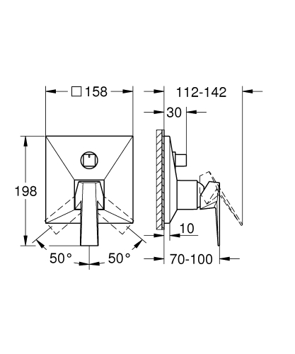 Grohe Allure Brilliant Ankastre Banyo/Duş Bataryası 3 Çıkışlı Krom- 24340000 - Thumbnail
