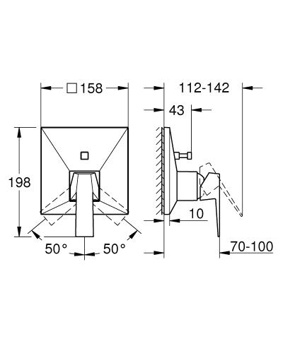 Grohe Allure Brilliant Ankastre Banyo/Duş Bataryası Brushed Hard Graphite – 24279AL0 - Thumbnail