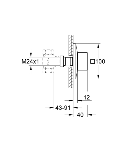 Grohe Allure Brilliant Ankastre Stop Valf - 19796AL0 - Thumbnail