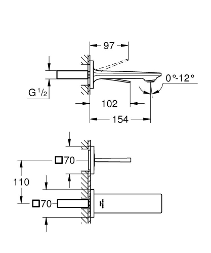 Grohe Allure 2 Delikli Lavabo BataryasıS - Boyut - 19309002 - Thumbnail