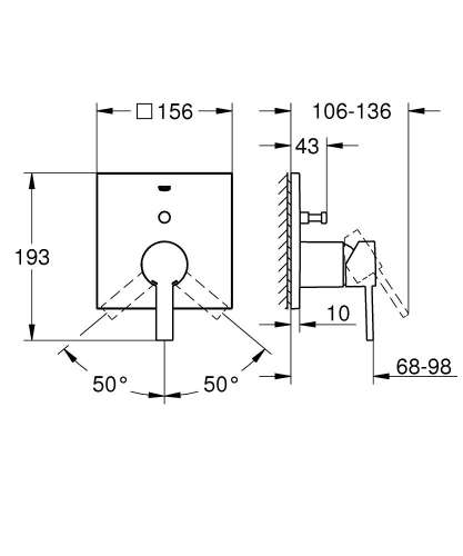 Grohe Allure Ankastre Banyo Duş Bataryası 2 çıkışlı divertörlü- 24070000 - Thumbnail