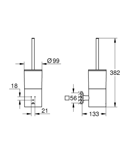 Grohe Allure Tuvalet Fırçası Seti Brushed Warm Sunset – 40340DL1 - Thumbnail