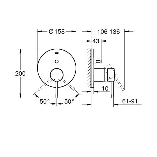 Grohe Ankastre Banyo Bataryası 2 Çık. Essence Hard Graphite - 24058A01 - 4