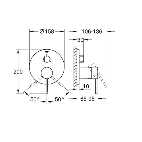 Grohe Ankastre Banyo Bataryası 3 Çık. Essence Hard Graphite - 24092A01 - 4
