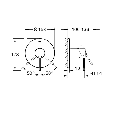 Grohe Ankastre Duş Bataryası 1 Çık. Essence Brushed Hard Graphite - 24057AL1 - Thumbnail