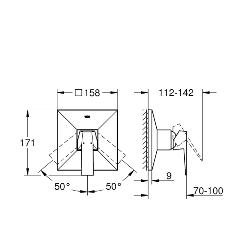 Grohe Ankastre Duş Bataryası 1 Çıkışlı Allure Bri. Krom- 24071000 - Thumbnail