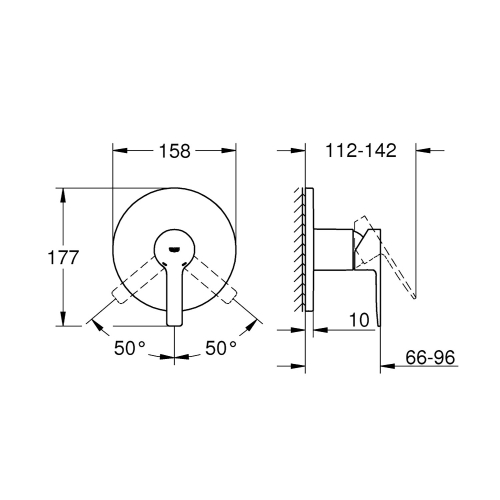 Grohe Ankastre Duş Bataryası 1 Çıkışlı Lineare Krom - 24063001 - Thumbnail